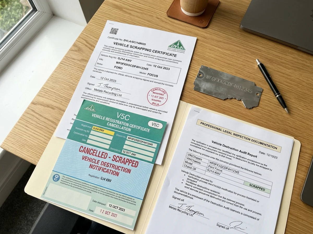 Official Vehicle Scrapping Certificate & Chassis Plate Cancellation